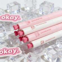 4pcs Heart-Shaped Click Gel Pens | Pink Novelty Pens, 0.5mm Quick-Dry Ink, Ballpoint Pens, Suitable For Love Letters, Valentine's Day And Romantic Journals - Sets - View 1