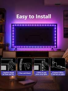 USB Light Strip With Remote Control, Can Be Used As Night Light/TV Backlight, Features Timer RGB Color Changing Function, Suitable For Bedroom, Holiday Decoration, Home Decor, Wall Decor, Halloween Christmas Party And Other Occasions. - Multicolor - View 8