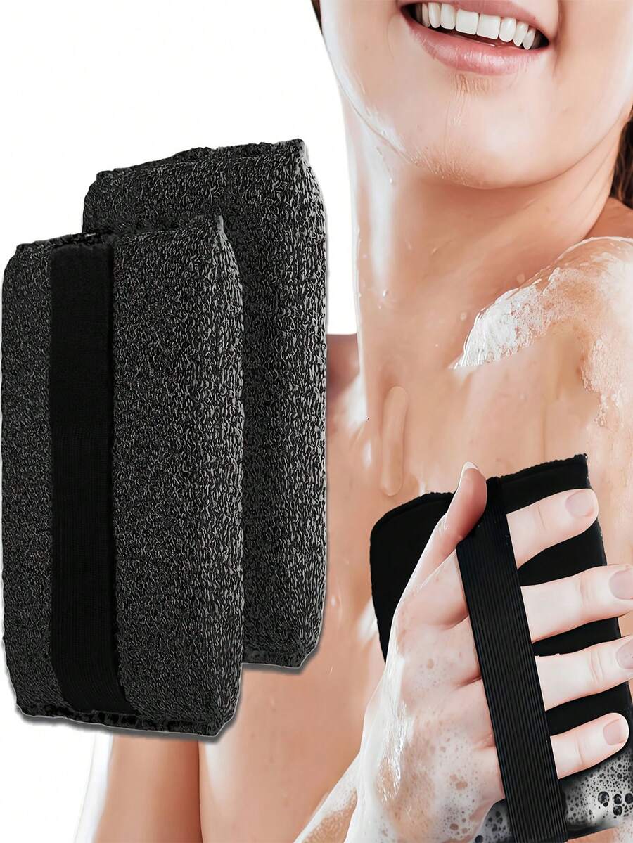 2/1pc Sikat Mandi Eksfoliasi Dalam Andom, Spons Eksfoliasi Kulit Kasar, Penghilang Sel Kulit Mati, Bantalan Scrub Tubuh Dua Sisi, Kain Cuci Mandi Unisex - View 1