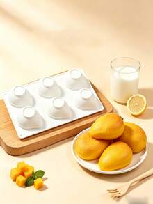 Mango Silicone Mold 6-Cavity Non-Stick, Fruit Baking Tray For Chocolate Mousse Fondant Jelly Dessert Cake Decorating, Reusable Easy Release Kitchen Baking Supplies Silicone Mold Baking Tool - White - View 5