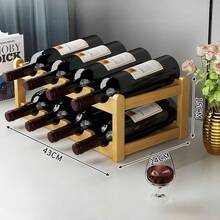 Wine Rack Tiered Divider Display Wine Bottle Storage Wine Rack Can Hold 6/8/9/12/16 Bottles - View 15
