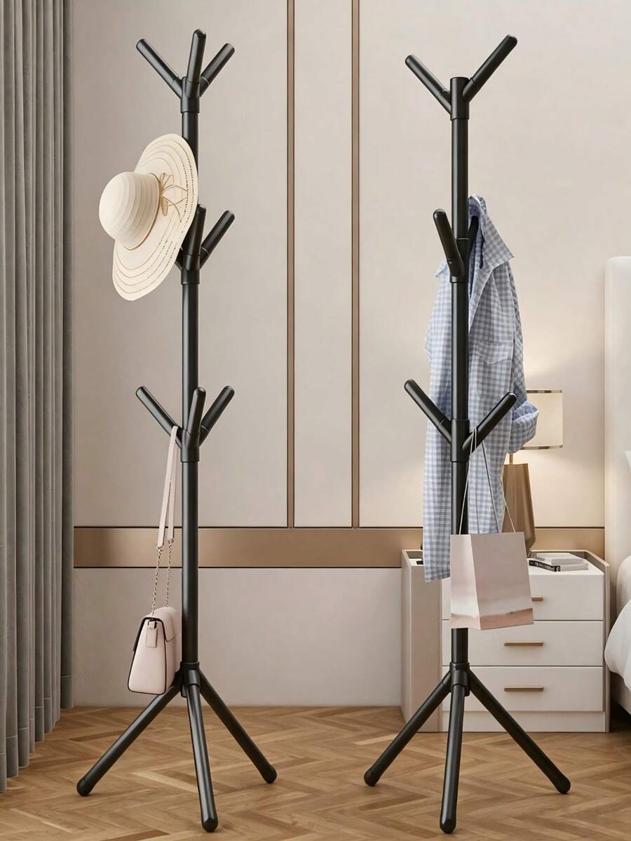 1pc Floor‑Standing Tree‑Shaped Coat Rack With Multi‑Hook Design. Stable And Space‑Saving, Suitable For Entryways And Bedrooms. It Easily Organizes Clothes, Bags And Hats. - Multicolor - View 1