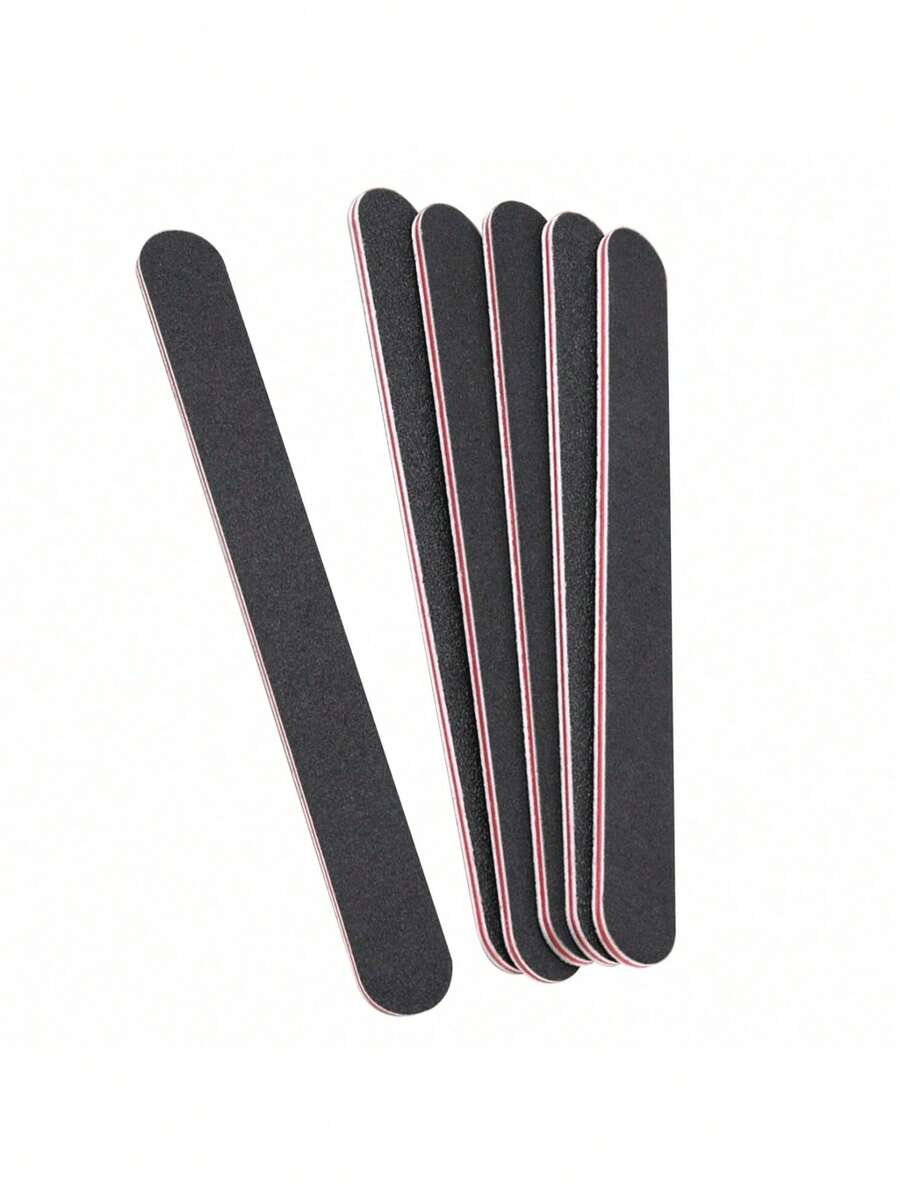 20pcs Black Matte Nail Files, Straight Nail Buffing Strips, High-Quality Non-Shedding Nail Buffing Strips