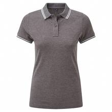 Roly Asquith & Fox Womens/Ladies Classic Fit Tipped Polo - White/Navy - View 3