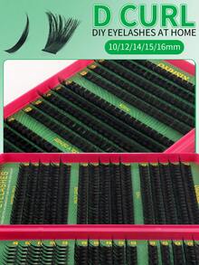 6-In-1 D Curl Cluster False Eyelashes, Covering 80D-150D Density And 10-16mm Length (Including Lower Lashes), Providing 560 Clusters And Other Specifications, Dense Cartoon Mink Fur Style; Set Includes Glue, Setting Liquid, Tweezers And Eyelash Brush, Mixed Density Cluster Design, Suitable For Various Eye Makeup Styles. - Multicolor - View 6