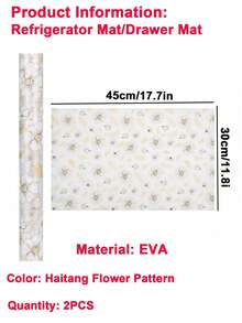 4pcs Reusable Thickened Refrigerator Liner Set, Drawer Liner, Moisture-Proof Mat, EVA Material, Suitable For Refrigerator And Kitchen Decor, Kitchen Essentials/Tools/Supplies/Accessories, Halloween, Christmas, Kitchen Accessories, Storage, Autumn - Crabapple Blossoms - View 12