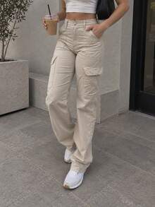 Women Pants - Beige - View 2