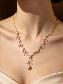 Elegant Women's Jewelry: Exquisite 14K Gold Plated Zirconia Layered Necklace With Matte Hypoallergenic Chain, Elegant Jewelry Gift For Women - Gold - View 10