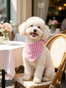 1pc Plaid Pet Cat And Dog Scarf, Fashionable Versatile Pet Supplies Gift, Suitable For Holidays, Daily Life, Outdoor Use, Fit For Small And Medium-Sized Pets - Multicolor - View 3