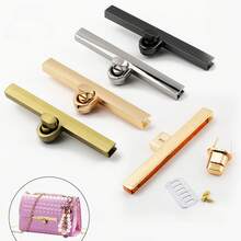 1pc/2pcs Vintage Alloy Twist Lock, Durable Metal Rotating Buckle, Suitable For DIY Handbags, Wallets And Knitted Bags, Gold/Silver/Bronze/Gunmetal Color Optional - Multicolor - View 2