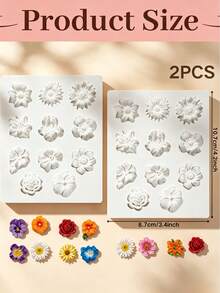 Sunflower Rose Silicone Mold, Fondant Cake Decor Tool, Multi-Use Resin Clay Candle Molder - Beige - View 10