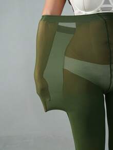 1 Pair Women's Oversized Tight Pants - Stylish, Sexy And Elegant. Perfect For Daily Life, Parties, Gatherings, Commuting And Office Work. - Green - View 3