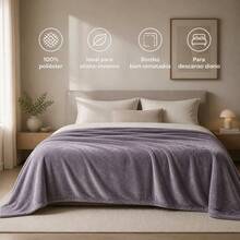 Soft Polyester Throw Blanket For Bed And Sofa In Various Sizes And Grey Or Pink Colors, Warm Lightweight Cover - Grey - View 2
