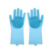 2Pcs Multi‑Purpose Silicone Scrubber Gloves, Waterproof Soft Bristle Cleaning Gloves, Reusable Household Gloves For Pet Dog Cat Bathing, Kitchen Dish Washing, Pot Scrubbing & Body Exfoliating, Hangable Design - View 11