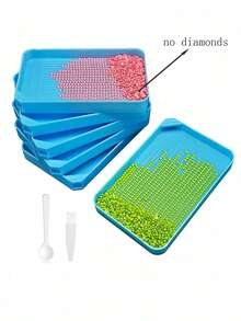 6pcs Diamond Painting Tray, Diamond Art Bead Storage Box, DIY Handicraft Tool Accessories Set - A - View 4