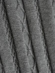 Men Old Money Heather Ribbed Knit Long Sleeve Top, Crew Neck Loose Fit Knitted Shirt, Preppy Layer Tee For Campus Daily & Holiday Vacation Outfits - Grey - View 4