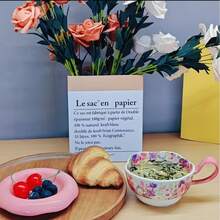 Set Cangkir, Piring Kecil & Sendok Motif Lily of the Valley Elegan, Cocok untuk Kopi, Teh Sore, Penggunaan Rumah, Hadiah Ideal untuk Hari Raya dan Pernikahan - MultiWarna - View 1