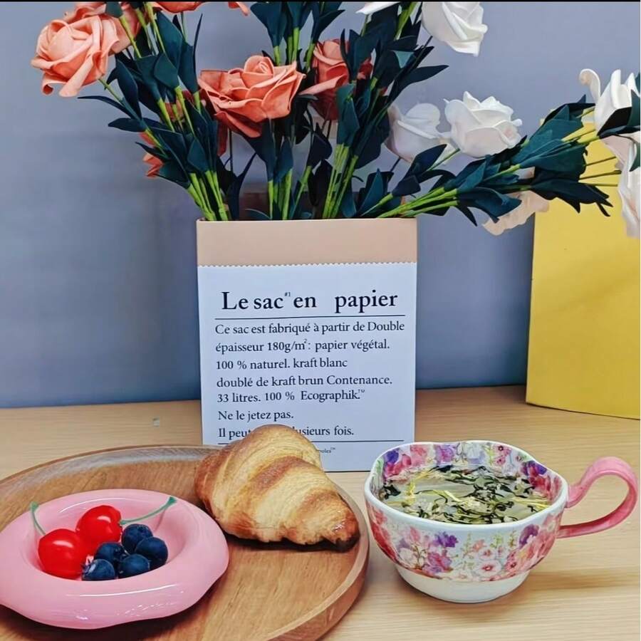Set Cangkir, Piring Kecil & Sendok Motif Lily of the Valley Elegan, Cocok untuk Kopi, Teh Sore, Penggunaan Rumah, Hadiah Ideal untuk Hari Raya dan Pernikahan - MultiWarna - View 1