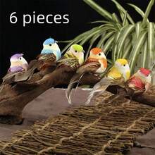 1/6/12pcs Feathered Realistic Artificial Small Bird Outdoor Garden Decoration Ornaments, Random Dispatch - Multicolor - View 10