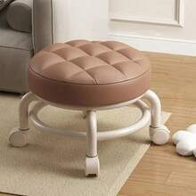 1pc Comfortable Padded Swivel Caster Mobile Stool, Home, Household, Decorative, Office, Footrest, Push And Pull - Multicolor - View 14