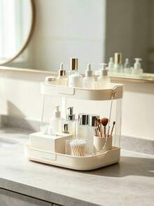 Cosmetic Storage Rack, Vanity Table Mask & Skincare Storage Organizer, Dust-Proof Desktop Makeup Storage Box For Bathroom And Bedroom - Multicolor - View 2