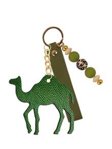 Leopard Beaded Wristlet Camel Keychain, Faux Leather Camel Animal Pendant Key Ring, Fashion Bag Charm Car Key Accessory,Ramadan Holiday Gift For Women - Multicolor - View 18