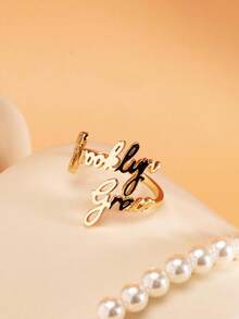1PC Personalized Double Name Ring, Customizable Couple Ring With Two Names, Suitable As A Gift For Mom, Anniversary Gift For Women, Birthday Gift, Customized Gift, Birthday Gift, Anniversary Jewelry, Christmas, Halloween, Valentine's Day Gift - Multicolor 2 - View 5