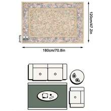1PC Light Blue Pink Purple Scroll Rose Floral Pattern French Palace Vintage Carpet, Romantic Oil Painting Style Faux Cashmere Rectangular Full Coverage Vine Flower Leaf And Soft Gradient Border Details Machine Washable Area Rug, Suitable For Living Room Bedroom/Spring Summer Romantic Aesthetic Home Decor - Multicolor - View 18