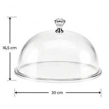 Tampa de Boleira Redonda 30cm PET Transparente com Alça Diamante para Bolos - Visão 5