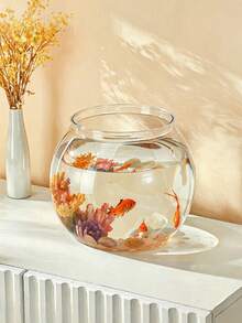 Clear Plastic Betta Fish Tank, Desktop Micro‑Landscape Aquarium, Home Living Room Tabletop Decor Fish Bowl - Clear - View 5