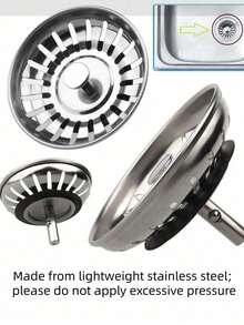1pc Stainless Steel Kitchen Sink Strainer And Plug - Polished Drain Plug With Hair Filter, Suitable For Bathroom And Kitchen Drain Protection, Easy To Bend Consumable (Made Of Lightweight Stainless Steel; Do Not Apply Excessive Pressure) Kitchen Supplies Kitchen Accessories Kitchen Tools - A - View 2