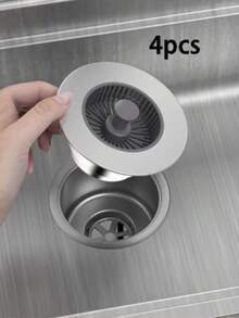 1/2/4Pcs Kitchen Sink Drain Strainer And Stopper Combo, 3-In-1 Stainless Steel Pop Up Sink Stopper And Drain Strainer, For Standard Drains, Ideal Kitchen Sink Protector,Floor Drain Cover, Modern Kitchenware,Kitchen Organizer - Multicolor - View 13