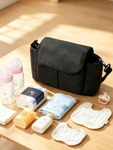 Multifunctional Baby Stroller Hanging Bag, Large Capacity Oxford Fabric Storage Bag, Universal Stroller Organizer Bag, Baby & Mother Travel Storage Bag - Multicolor - View 5