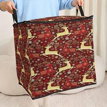1pc Large Capacity Star-Shaped Lid Storage Box, Foldable Organizer Bin, Suitable For Blankets And Quilts, Equipped With Durable Zipper, Perfect Holiday Home Gift, Can Be Used For Underbed Storage. With Lid Organizer Bin, With Lid Storage Box, Extra Large Quilt Organizer Bin, With Lid Storage Box, Storage Box, With Lid Storage Box, Storage Cabinet, Medicine Storage Box, Box-Style Storage, Storage Bin, Cabinet - Multicolor - View 1