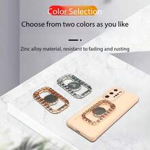 Portable Phone Ring Holder Foldable Aluminum Alloy Phone Stand Desktop Folding Finger Ring Adhesive Back Mount 360° Rotating Magic Lift For Live Streaming And Photography - Multicolor - View 2