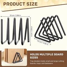 Triangular Metal Cutting Board Rack, Heavy Duty Space-Saving Countertop And Cabinet Storage Rack With Pot Holder, Kitchen Storage Organizer And Accessories, Easy To Install Sturdy Cutting Board, Cookware And Pot Lid Organizer Rack, Pantry Storage - Black - View 3