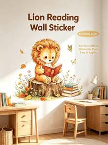 2pcs/1set - Forest Theme Healing Reading Corner Animal Wall Stickers, Suitable For Back To School Season - Multicolor - View 4