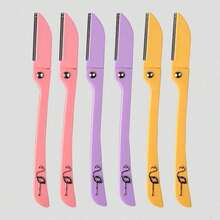 Eyebrow Trimmer Razor, 3 Packs Stainless Steel Folding Razor Portable Foldable Handle With Safety Net Razor Beauty Tool/Random Style - Multicolor - View 7