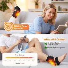Hailicare APP-Controlled Ankle Massager 3 Vibration 3 Heat Settings Foot & Ankle Massage For Home Office Rechargeable Foot Relax Christmas Gift - Black - View 6