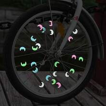 60Pcs/36Pcs Glow‑In‑The‑Dark Spoke Beads, Mixed Heart Star Ball Moon Clip‑On Wheel Decor For Bicycle - Multicolor - View 7