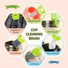 3-In-1 Cup Lid Cleaning Brush Set, Multi-Function Water Bottle Cleaning Brush, Portable Travel Bottle Cleaning Brush, Designed For Cleaning Narrow Spaces And Crevices In Home Kitchen, Kitchen Gadget, Holiday Gift - Multicolor - View 5
