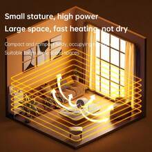 Mini Desktop Portable Electric Heater, Fast-Heating, High-Power Space Heater, Household Indoor Hand And Foot Heater. - Grey - View 4