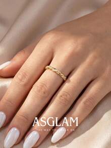 1pc Women's Shiny Zirconia Twisted Wrap Linear Ring, Engagement Wedding Party Daily Wear Anniversary Jewelry Gift - Style 1 - View 2