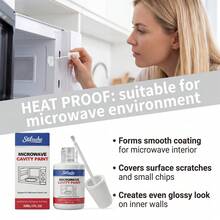 jakehoe Microwave Oven Cavity Coating Paint, Covers Small Scratches And Minor Dents On Inner Walls, Suitable For Heat-Resistant Microwave Environments, Creates Uniform Inner Wall Surface, Presents Clean White Appearance, Home Appliance Refurbishment, Scratch And Paint Loss Repair Coating - A - View 3