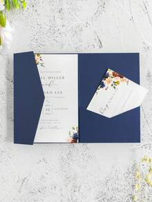 25pcs Tri-Fold Pocket Wedding Invitation Envelopes, Minimalist Invitation Envelopes, Suitable For Engagement, Coming Of Age, Baptism And Other Occasions, DIY Invitation, 5x7 Inch Invitation, Pocket Invitation, Customized Invitation, Christmas Card - A - View 4