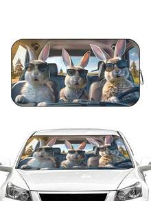 Car Windshield Sunshade, Foldable Front Window Heat Insulation Sunshade, Universal Reflective Car Interior Protector (Suitable For Sedans) (59.06*27.5 Inches) - A - View 14