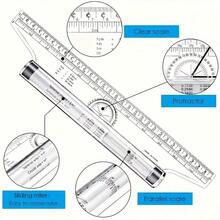 2pcs Plastic Rolling Rulers, Multi-Function Drawing And Design Rulers For School And Office Measurement And Drafting - 2 Pcs/1 Set - View 7