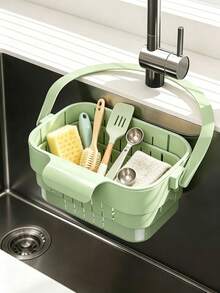 Kitchen Sink Drain Basket, Self-Cleaning Anti-Clogging Mesh Kitchen And Bathroom Sink Strainer, Push-Down Sink Basket - Multicolor - View 2