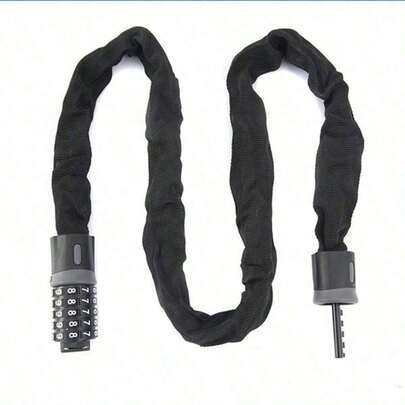 1pc Bicycle 5-Digit Combination Chain Lock, Fabric Covered Anti-Theft Chain Lock, Universal Lock For Mountain Bike And Electric Bike