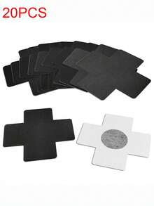 2/20 Pcs Black Cross Shaped Self-Adhesive Satin Disposable Nipple Cover Stickers For Women, Suitable For Strapless Clothes - Black - View 1